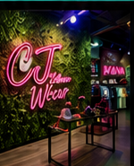 CJ Urban Wear neon wall